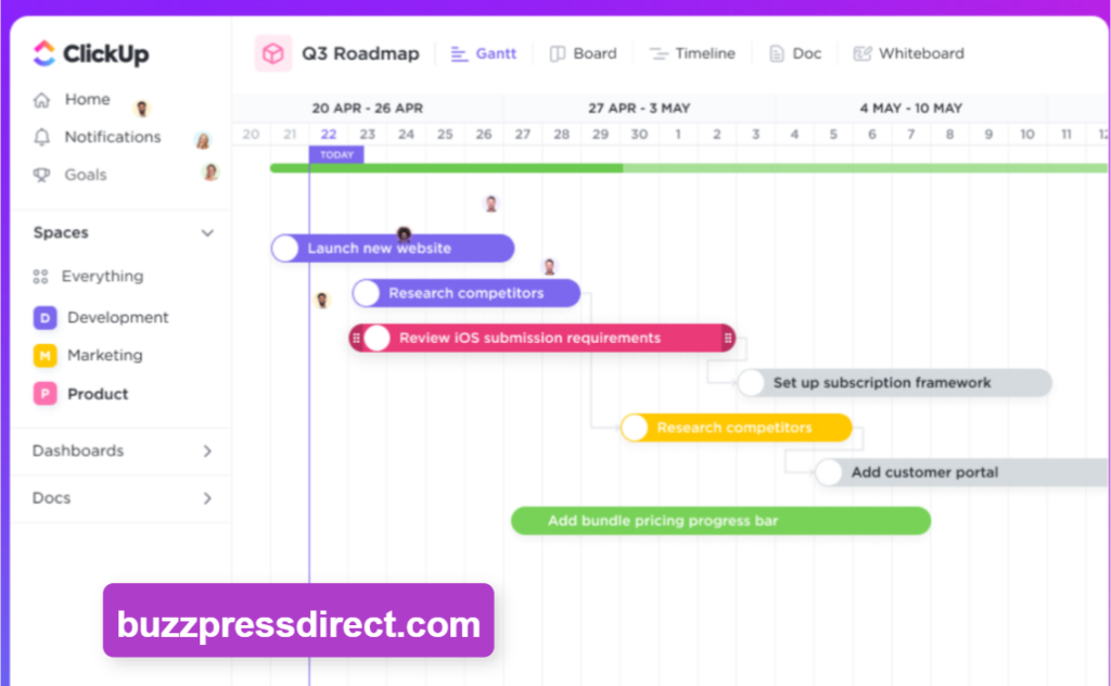 ClickUp's Gantt Chart